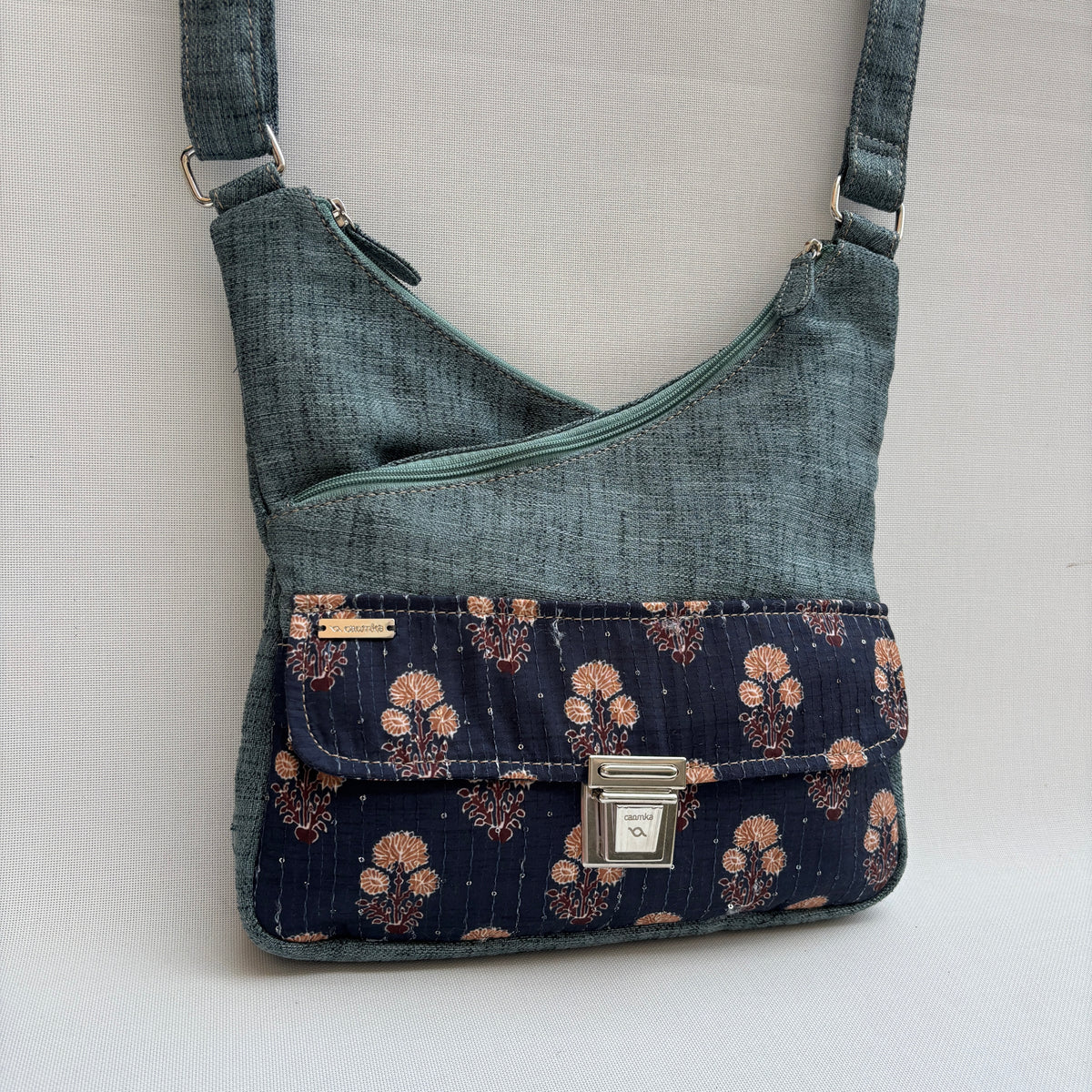 Bolso Bandolera Súper Caomka "Forest Bloom" · Pieza Única Núm. 19058