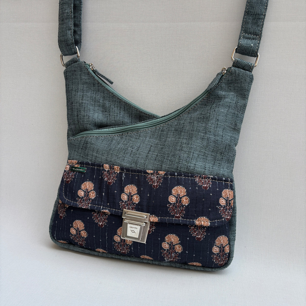 Bolso Bandolera Súper Caomka "Forest Bloom" · Pieza Única Núm. 19058