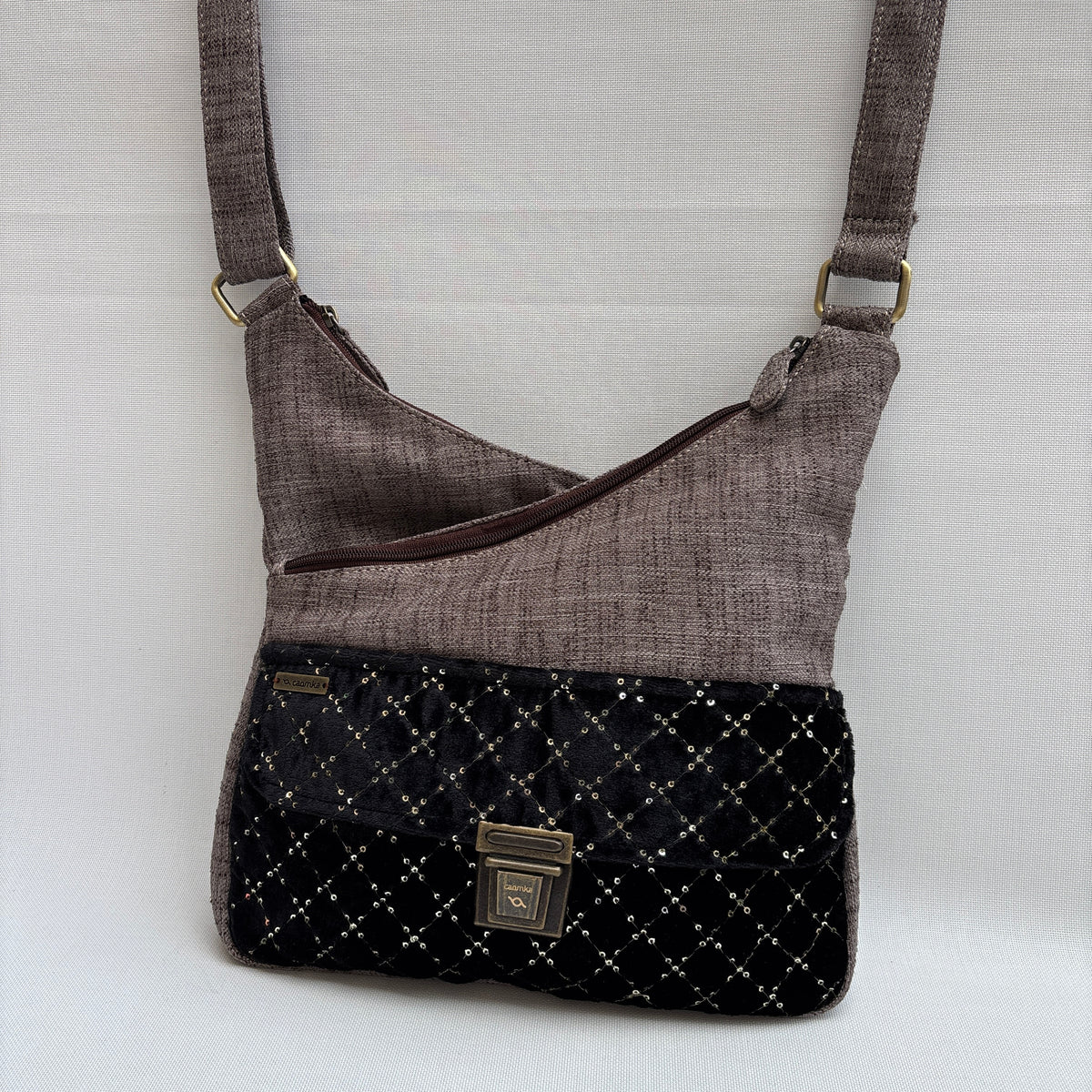 Bolso Bandolera Súper Caomka "Noir Glam" · Pieza Única Núm. 19049
