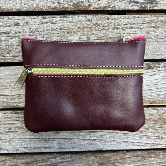 CAOMKA Premium Flat Coin Purse Natural BioCuir® Leather Exclusive Piece No. 13183