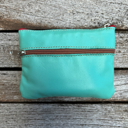 CAOMKA Premium Flat Coin Purse Natural BioCuir® Leather Exclusive Piece No. 13183