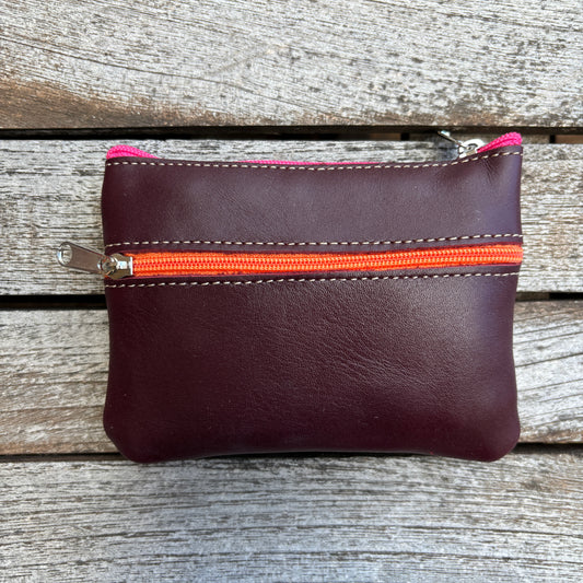 CAOMKA Premium Flat Coin Purse Natural BioCuir® Leather Exclusive Piece No. 13183