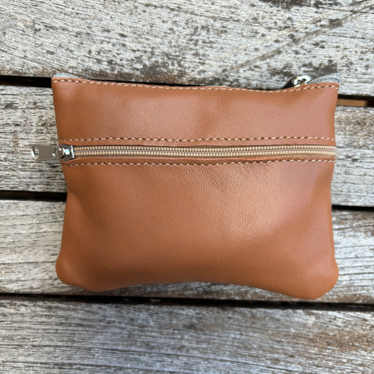 CAOMKA Premium Flat Coin Purse Natural BioCuir® Leather Exclusive Piece No. 13183