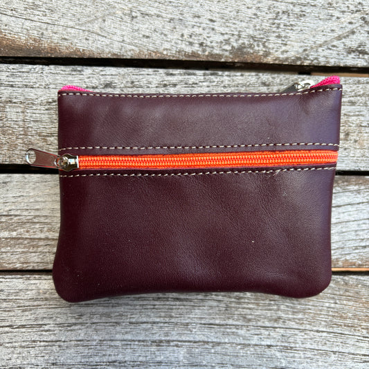 CAOMKA Premium Flat Coin Purse Natural BioCuir® Leather Exclusive Piece No. 13183