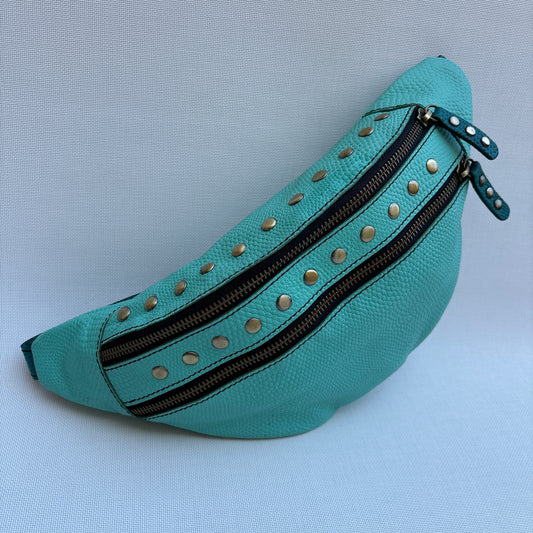 Premium Retro Chic Green BioCuir® Natural Leather Exclusive Piece No. 12639