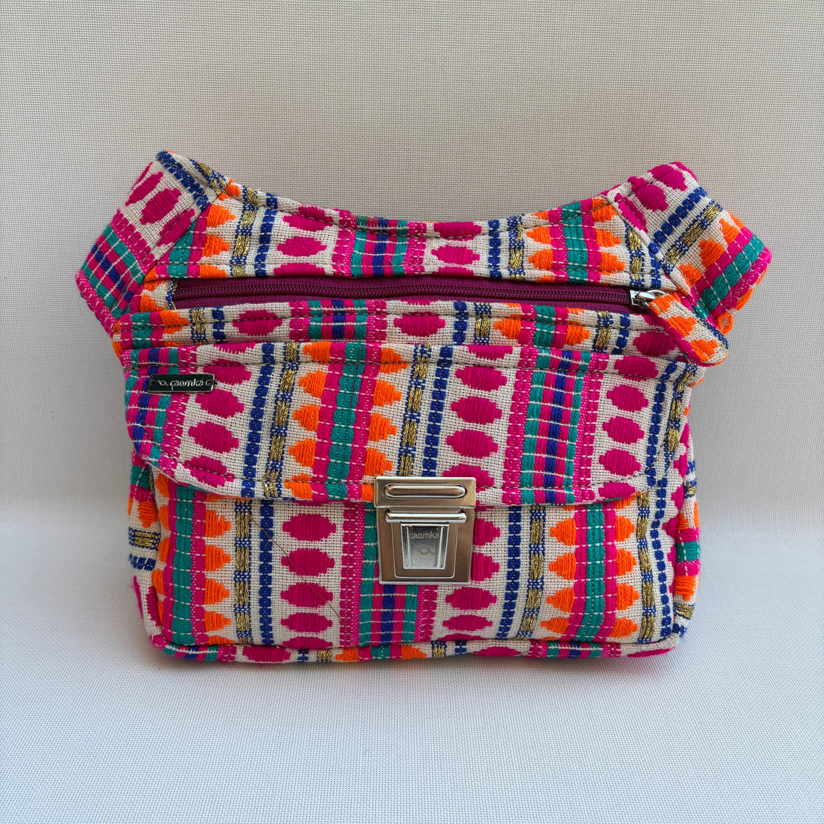 Riñonera "Special Boho Fuchsia & Orange" + Bolsillo trasero · Pieza Única Núm. 19341