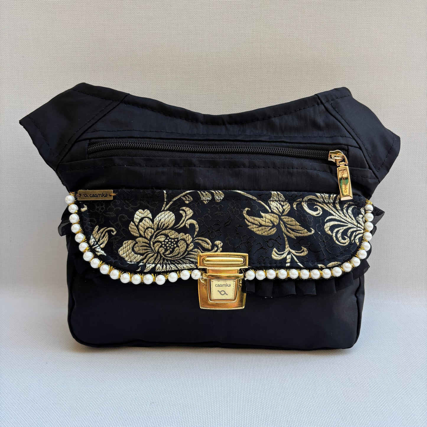 Riñonera "Elegant Luxury India Golden" + Bolsillo trasero · Pieza Única Núm. 19180