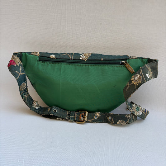 Riñonera - Bandolera Retrochic Mónica “Emerald Garden” · Pieza Única Núm. 19149