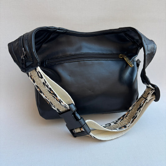 Riñonera "Recycled Black Top" + Bolsillo trasero · Polipiel · Pieza Única Núm. 16933