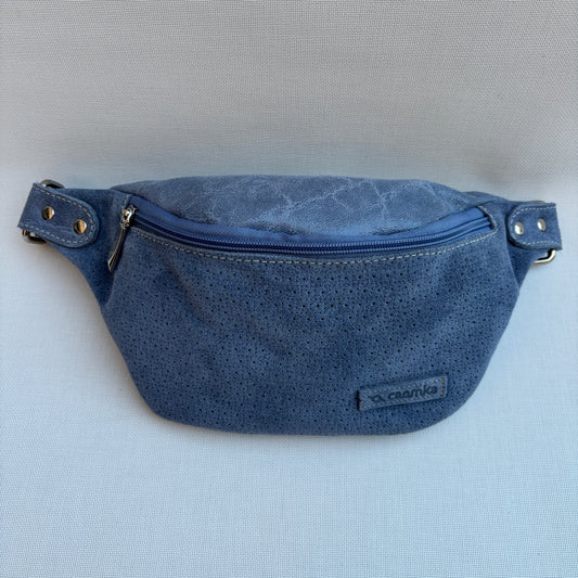 Riñonera "Elegant Retro Chic Blue Jeans" · Piel / Cuero · Pieza Exclusiva Núm. 16942