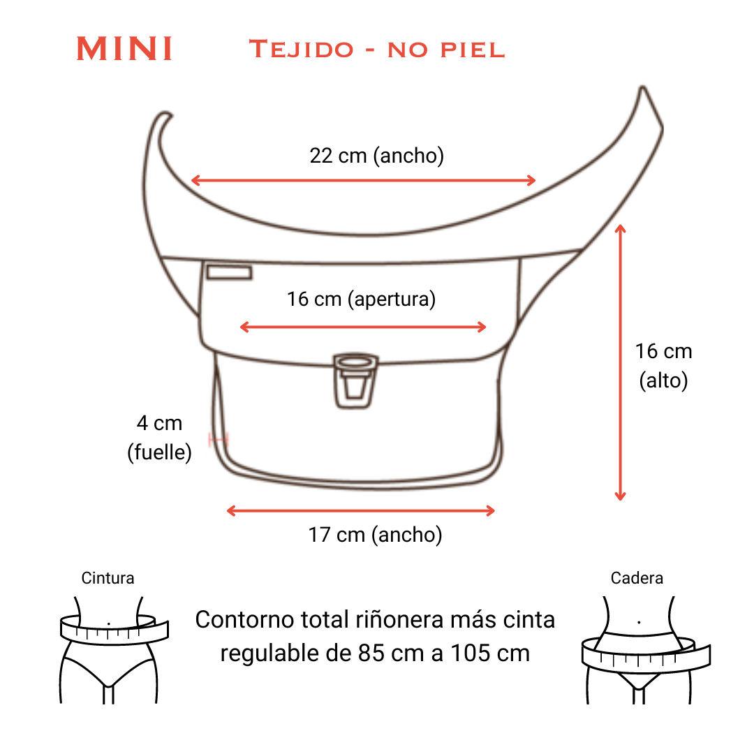 Riñonera Mini "Special Elegant India" + Bolsillo trasero extra · Pieza Única Núm. 18419