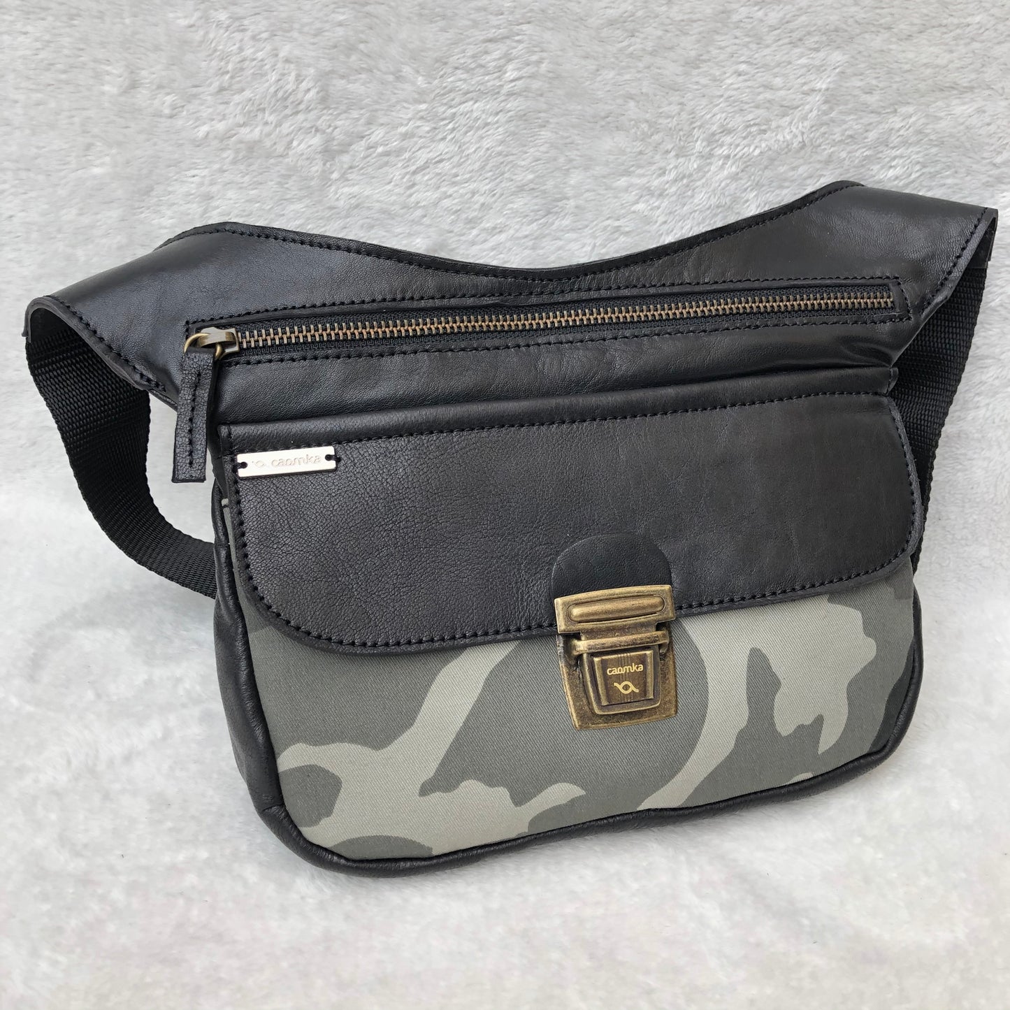 BioCuir Black Camouflage. Natural leather BioCuir® Exclusive Piece No. 6880