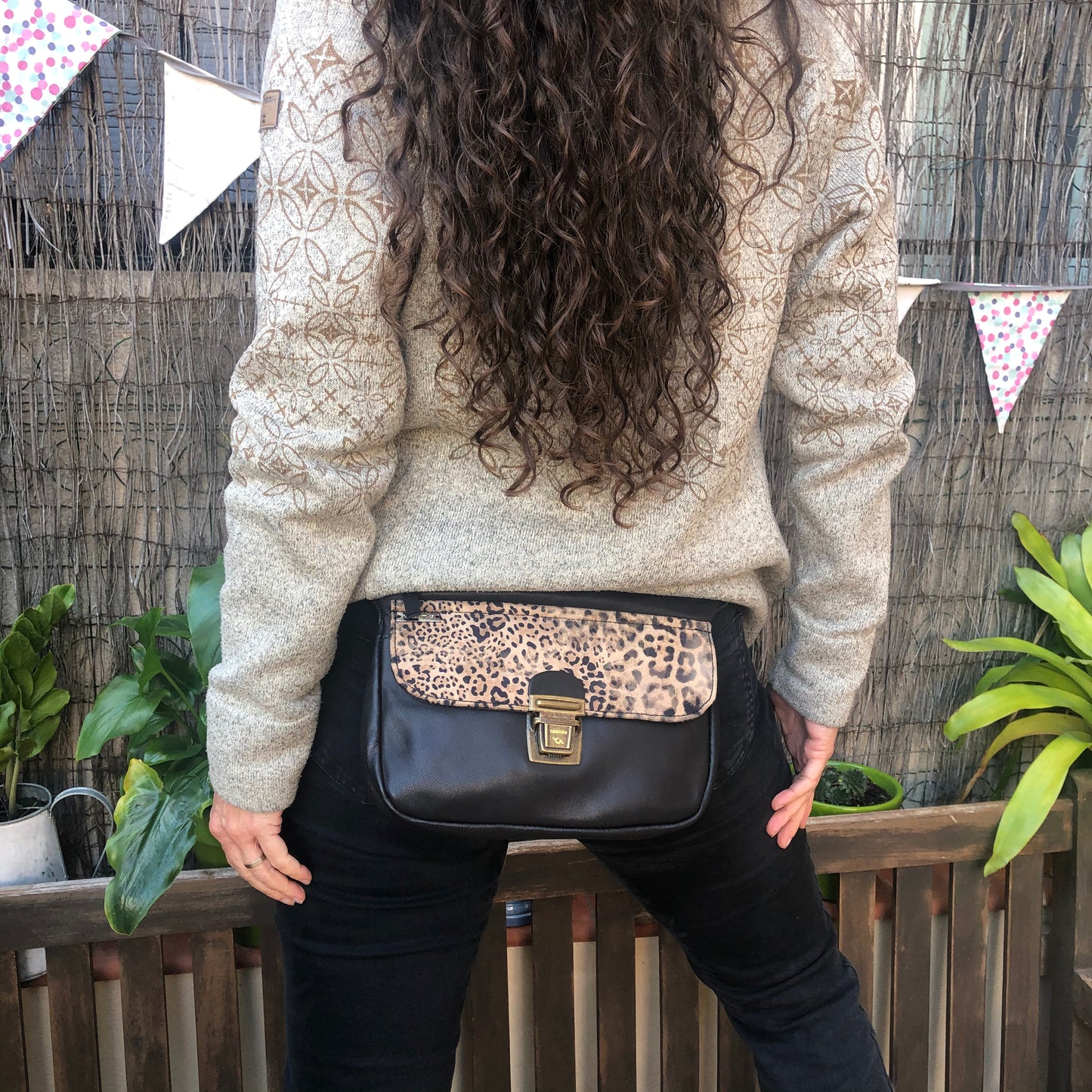 BioCuir Black Leopard Altgold. Naturleder BioCuir® Einzelstück Nr. 6896