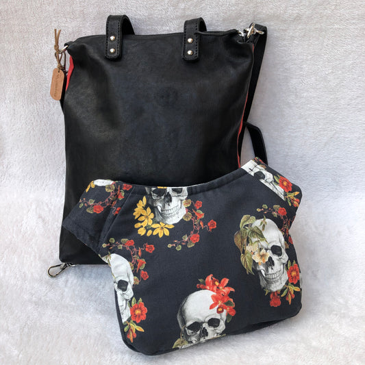 PACK Backpack-Shoulder Bag Lau&ang Bags + Caomka Waist Bag "Special Fantasy Skulls”