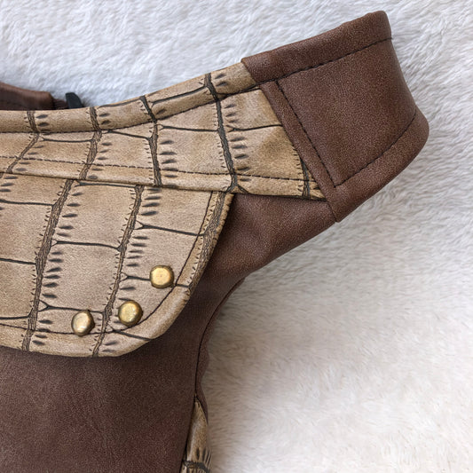 Mini Elegant Brown. Vegan skin. Unique Piece No. 6558