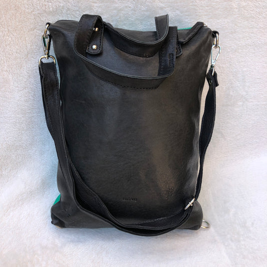 Backpack-Shoulder Lau&ang Bags "Cool Green” BioCuir® natural leather