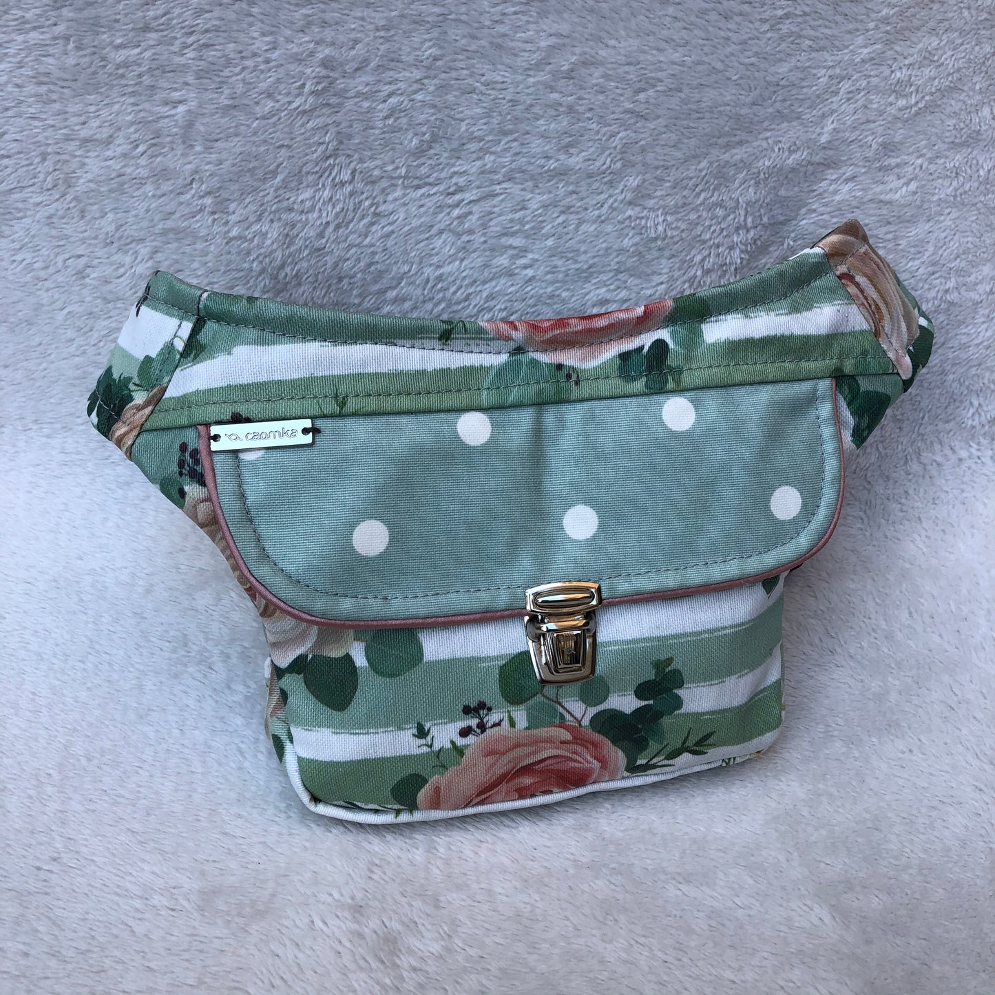 Mini Special Greens & Roses. Tela resinada anti-manchas. Pieza Única Núm. 5799