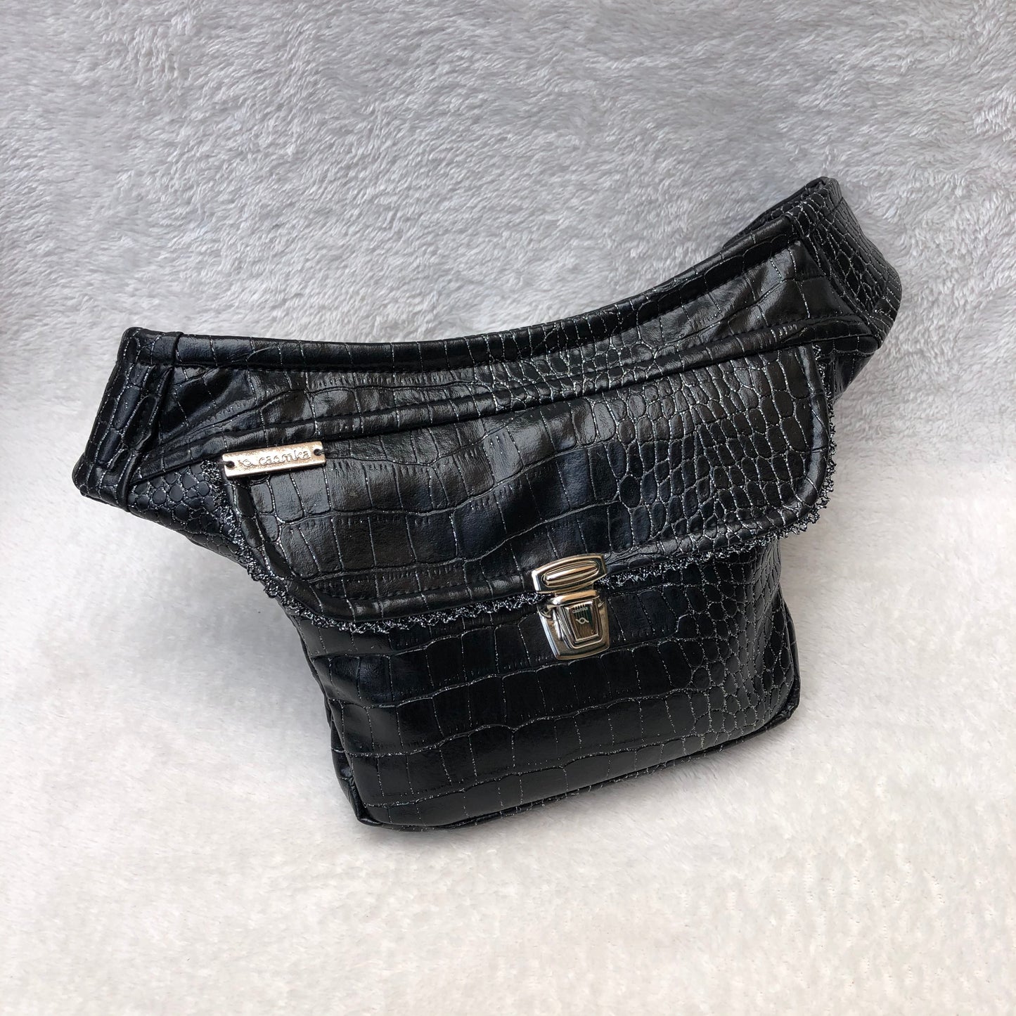 Mini Super Elegant Party Black Vegan Leather Unique Piece No. 6554