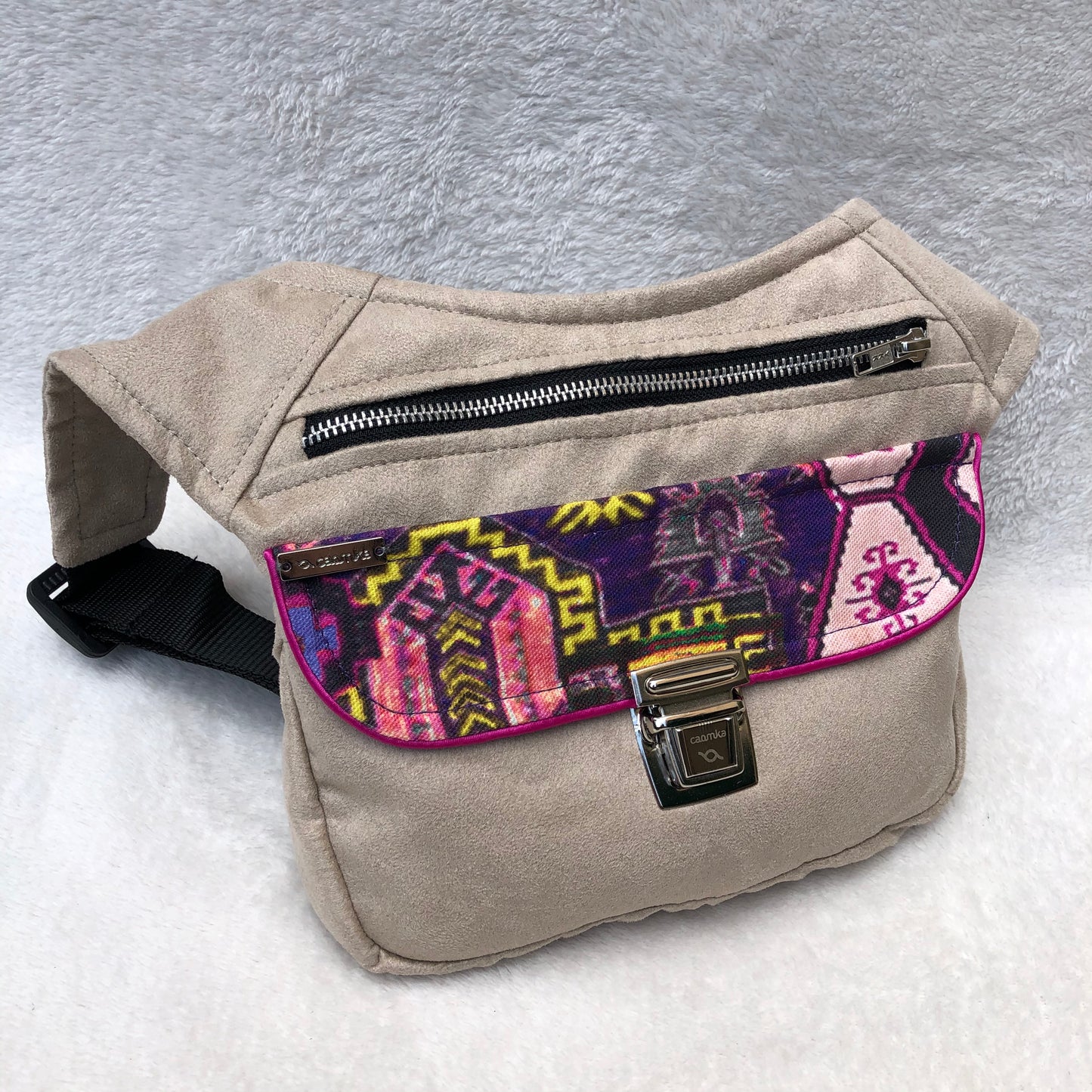 Suede Beige & Colors Unique Piece No. 7174