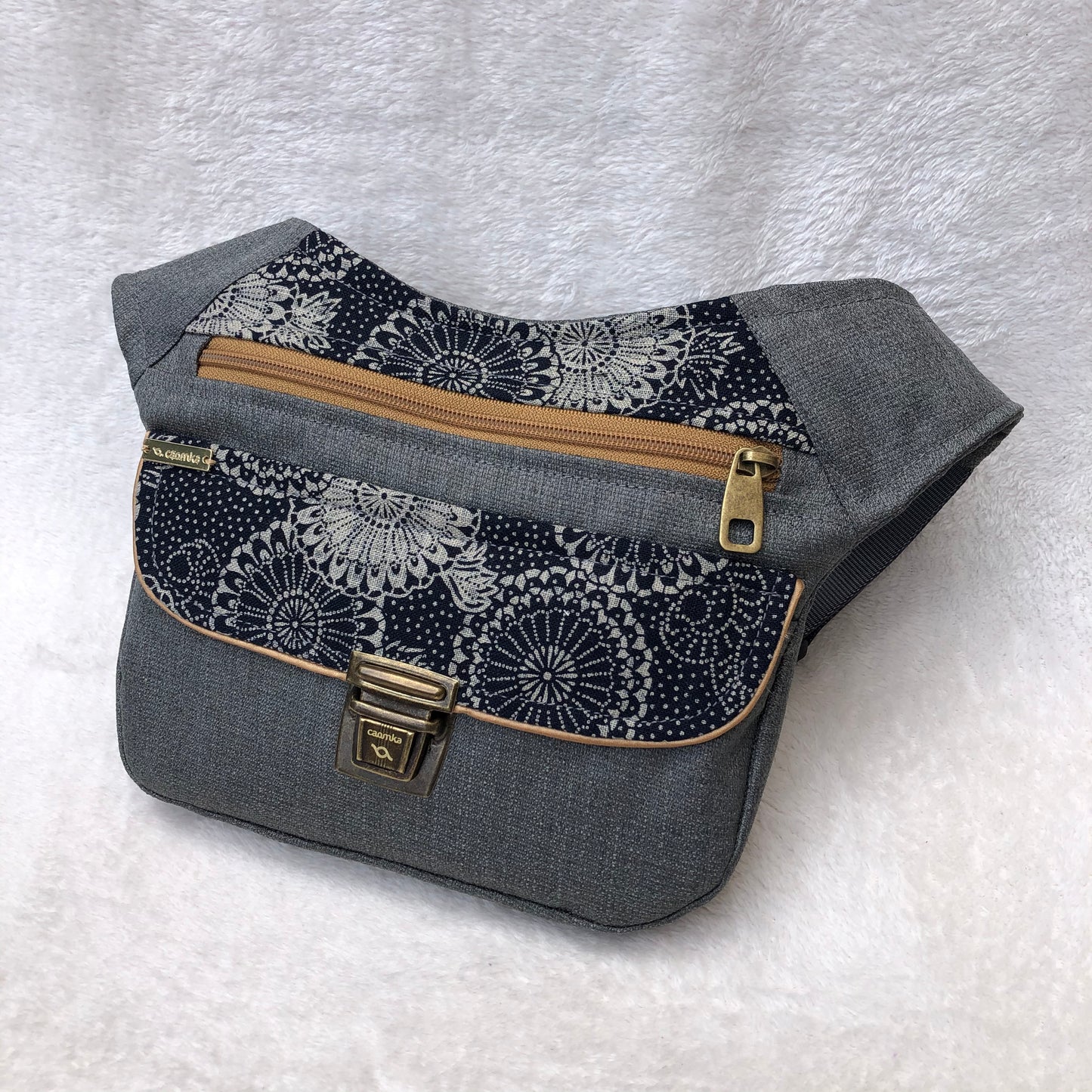 Special Gray and Navy Blue Mandalas Unique Piece No. 7257