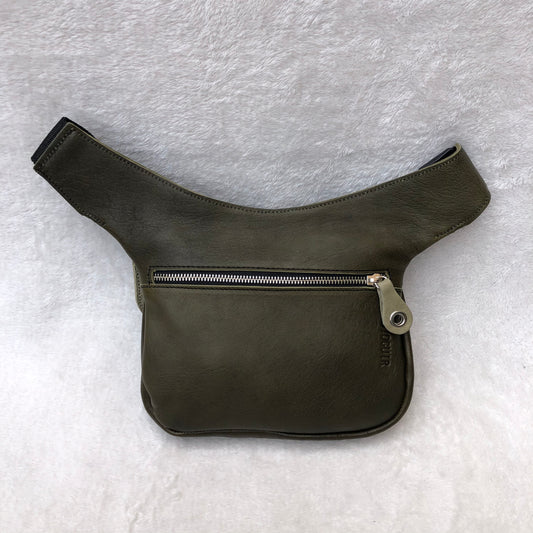 Summer Green Khaki Natural leather BioCuir® Exclusive Piece No. 7270