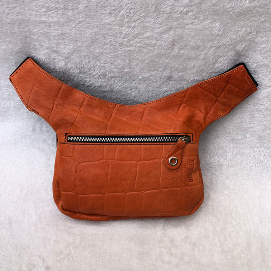 Summer Orange & Brown Natural BioCuir® Leather Exclusive Piece No. 7276