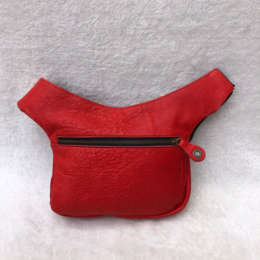 Summer "Passion Red" BioCuir® natural leather Exclusive Piece No. 7255