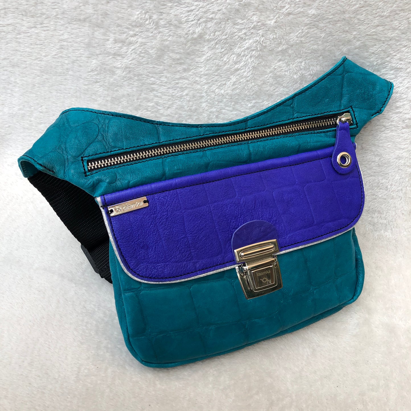 Summer Fantasy Colors BioCuir® natural leather Unique Piece No. 7291