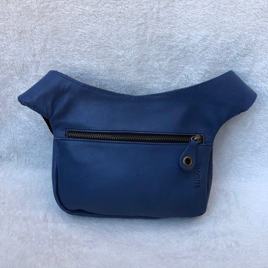 Summer Blue & Camel BioCuir® natural leather Exclusive Piece No. 7315