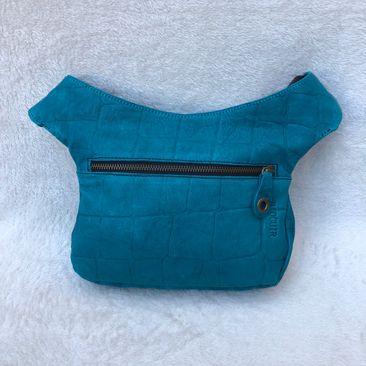 Summer Turquoise & Old Gold Natural BioCuir® Leather Exclusive Piece No. 7366