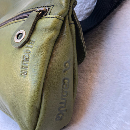 Summer Olive Green Natural leather BioCuir® Exclusive Piece No. 7407