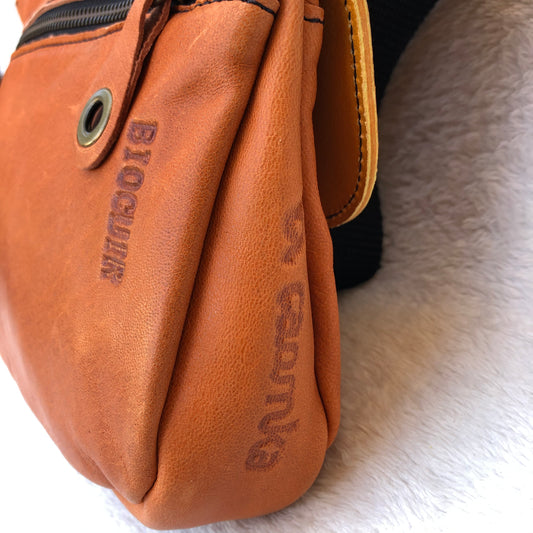 Summer Elegant Oranges Natural BioCuir® Leather Exclusive Piece No. 7405