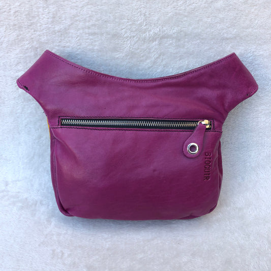 Special Summer Purple & Yellow BioCuir® Natural Leather Exclusive Piece No. 7413