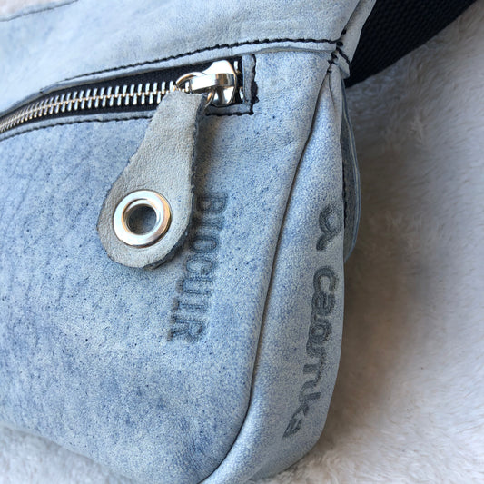Mini Summer SkyBlue-Silver · Piel natural BioCuir® · Pieza Exclusiva Núm. 7435