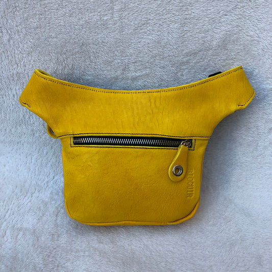 Mini Summer Yellow-Silver · Piel natural BioCuir® · Pieza Exclusiva Núm. 7444