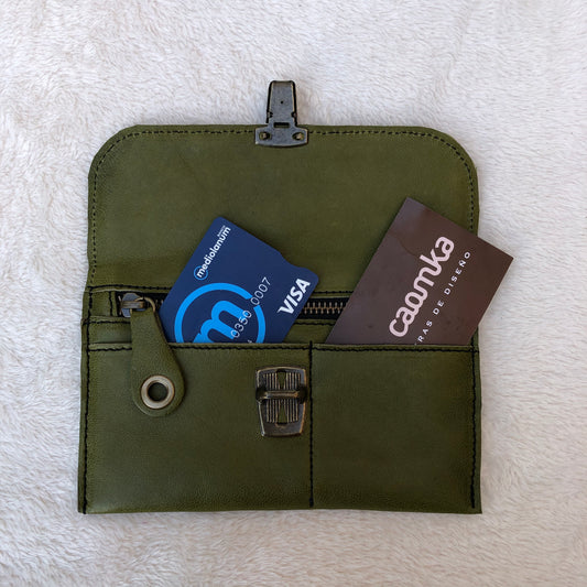 CAOMKA Flat Coin Purse Natural BioCuir® Leather Exclusive Piece No. 7502