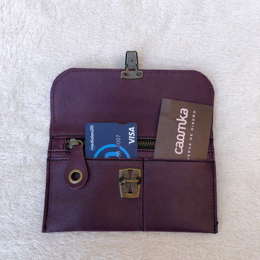 CAOMKA Flat Coin Purse Natural BioCuir® Leather Exclusive Piece No. 7514
