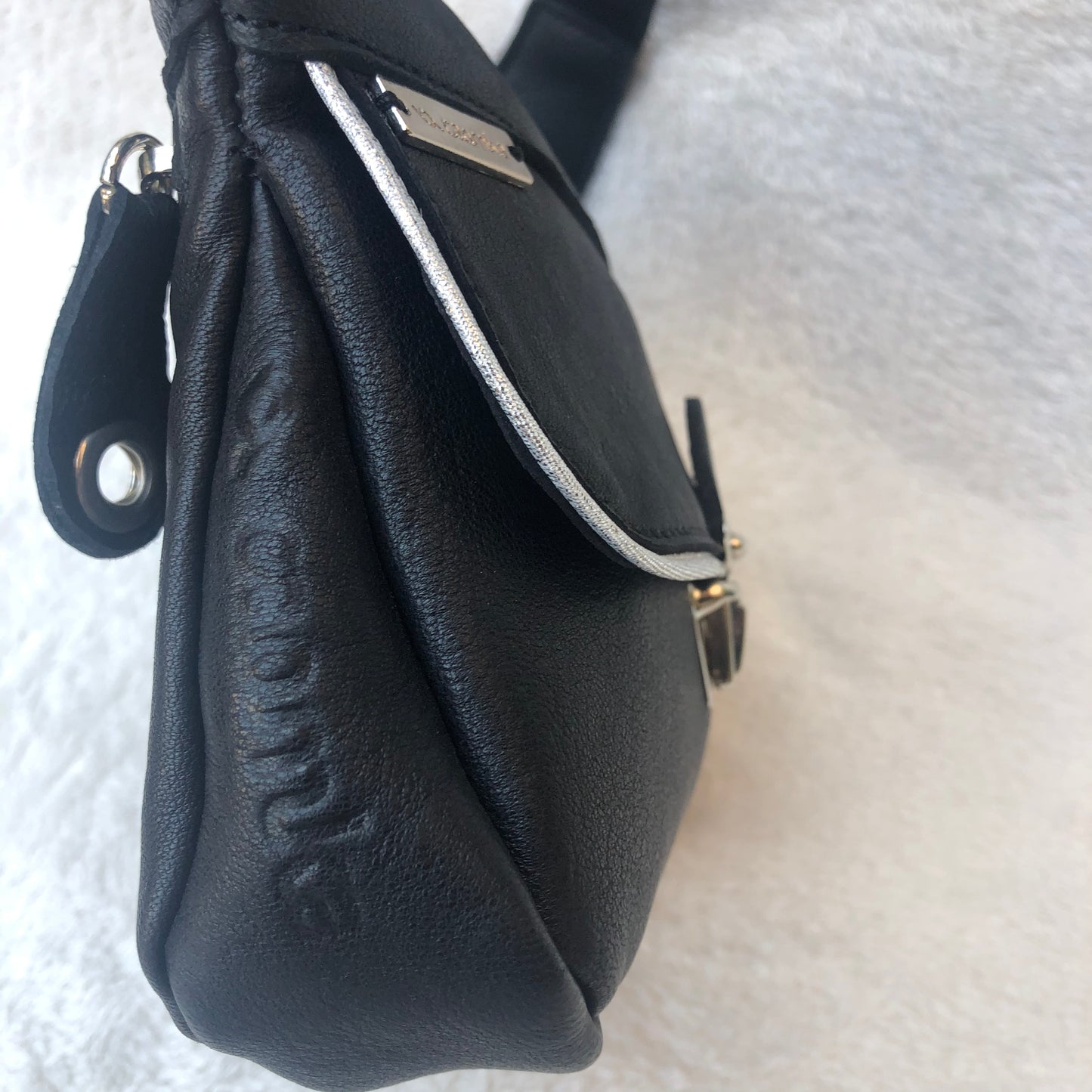 Mini Special Classic Black & Silver BioCuir® natural leather Exclusive Piece No. 7600