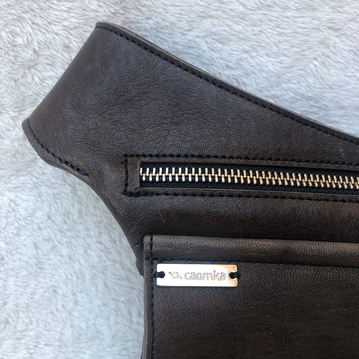 Special Brown Dark Chocolate & Silver Natural BioCuir® Leather Exclusive Piece No. 7718