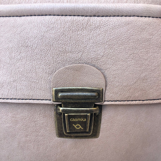 Special Beige-Grey-Brown & Old Gold BioCuir® natural leather Exclusive Piece No. 7651