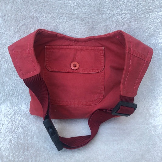 Special Red Recycled Jeans Unique Piece No. 7566