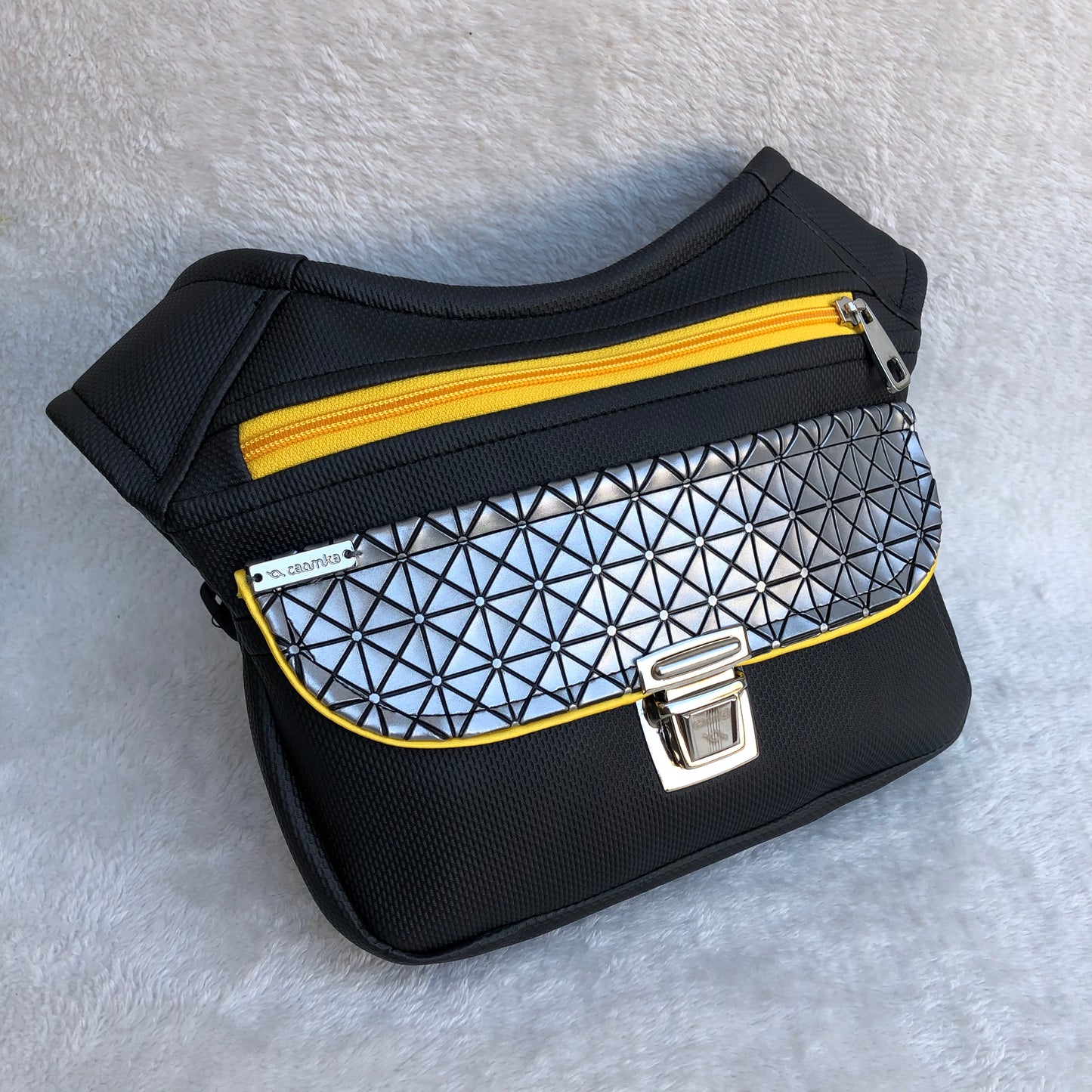 Special Black & Silver Plus Vegan Leather Unique Piece No. 7627