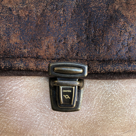 Mini Special Brown Class Vegan Leather Unique Piece No. 7648