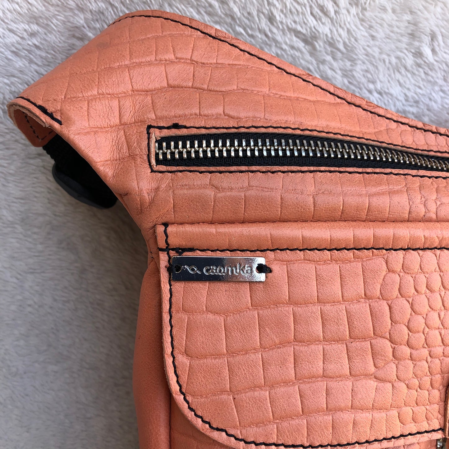 Summer Salmon & Silver · Piel natural BioCuir® · Pieza Exclusiva Núm. 7682