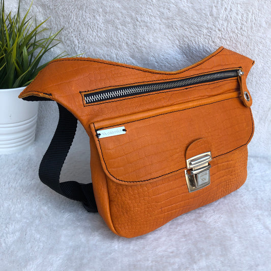 Summer Pumpkin & Silver Natural BioCuir® Leather Exclusive Part No. 7730