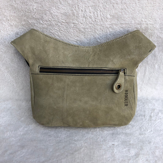 Summer Green Light & Old Gold Natural BioCuir® Leather Exclusive Piece No. 7702