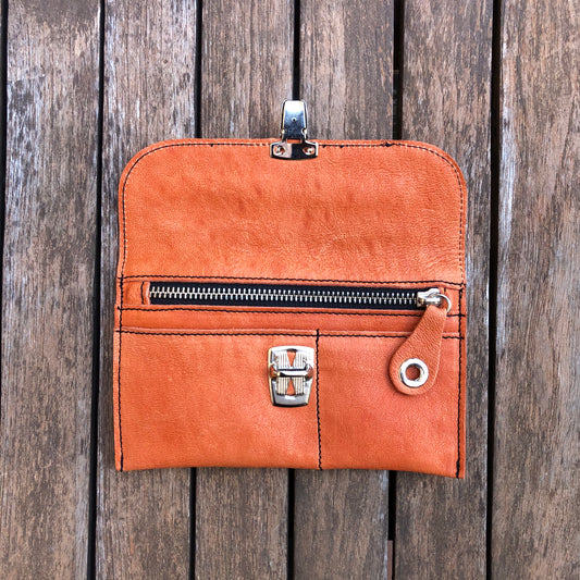 CAOMKA Flat Coin Purse Natural BioCuir® Leather Exclusive Piece No. 7810