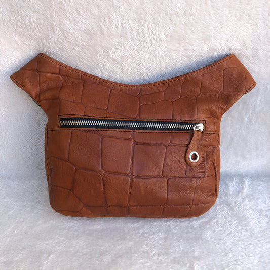 Special Brown & Silver BioCuir® natural leather Unique Piece No. 7815