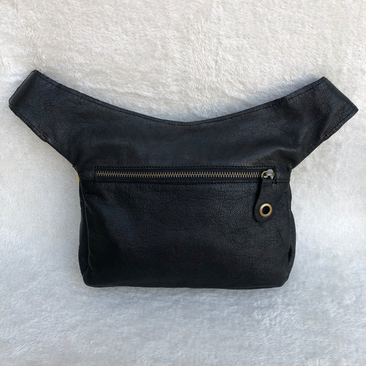 Special Black & Old Gold BioCuir® natural leather Unique Piece No. 7779