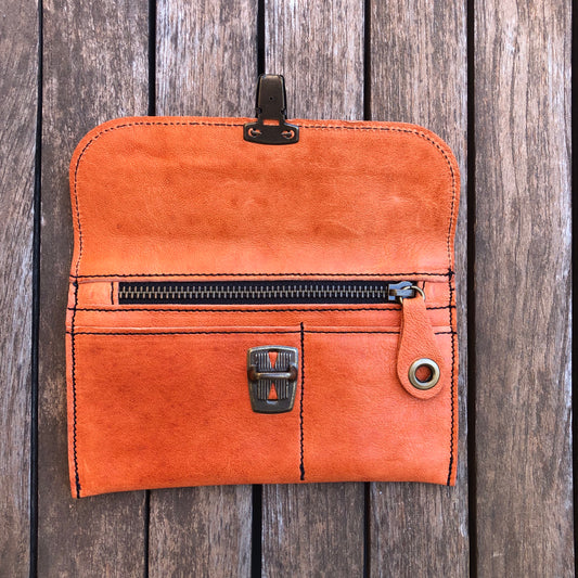 CAOMKA Flat Coin Purse Natural BioCuir® Leather Exclusive Piece No. 7828